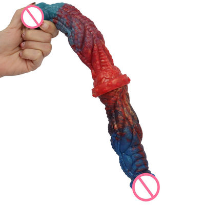 Cinghia lesbica del PVC sul pene falso della doppia cinghia anale di penetrazione del dildo del pene